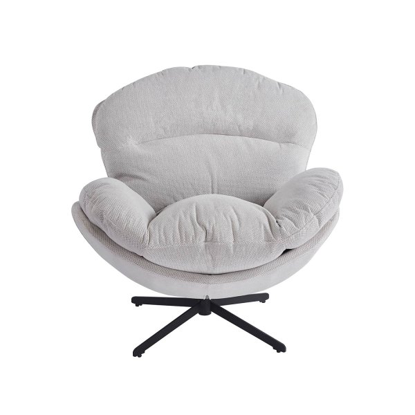 Fauteuil Cocoon gris, enveloppant et confortable avec tapisserie douce 2